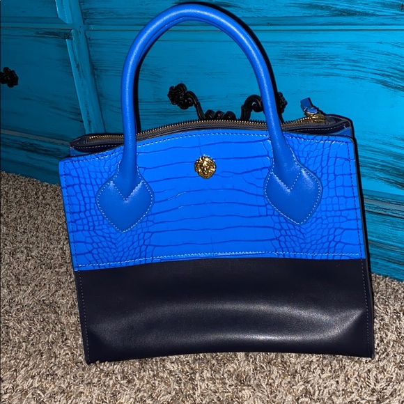 Anne Klein Bags Anne Klein Blue And Black Handbag Poshmark